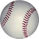 A white baseball with red stitching is shown against a plain background.