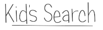 The logo for kids search is shown in black and white
