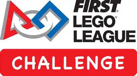 FIRST LEGO League Challenge logo featuring the red and blue interlocking FIRST symbol above a red banner with the word “Challenge” in white.