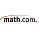 Math.com logo with "math" in bold black text, ".com" in lighter text, and an orange swoosh arching over the text from left to right.